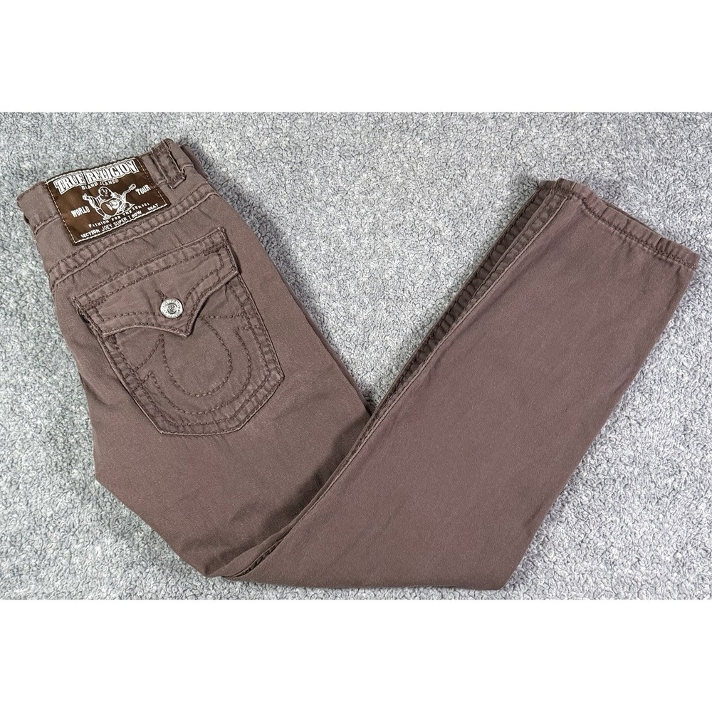 True Religion Joey Super T Brown Jeans Denim Size 32x30 MADE IN USA RARE COLOR